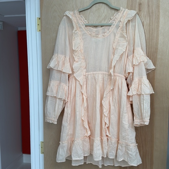 NWT Happy x Nature Ruffled Peach Dress Size S (feminine summer spring) - Picture 10 of 12